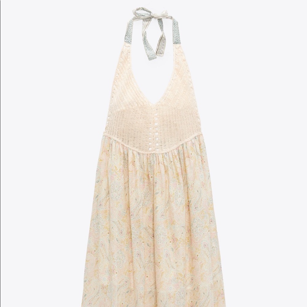 NWT ZARA COMBINATION CROCHET DRESS - Picture 6 of 10